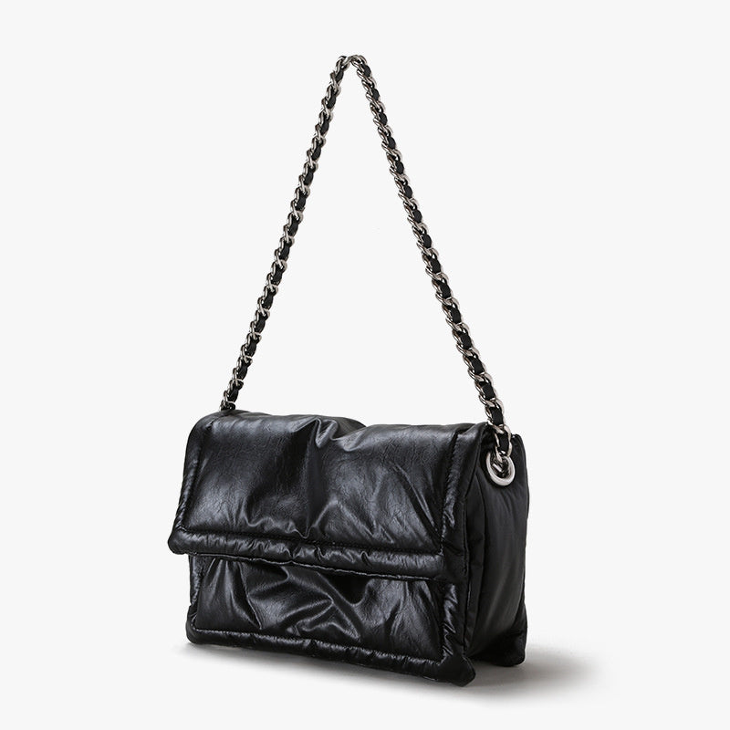 Black Chain Pillow Bags Women's Large Shoulder Bag
