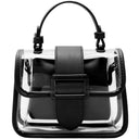 Black Clear Satchel Bag Inside Pouch Crossbody Chain PVC Handbag| PRUSES