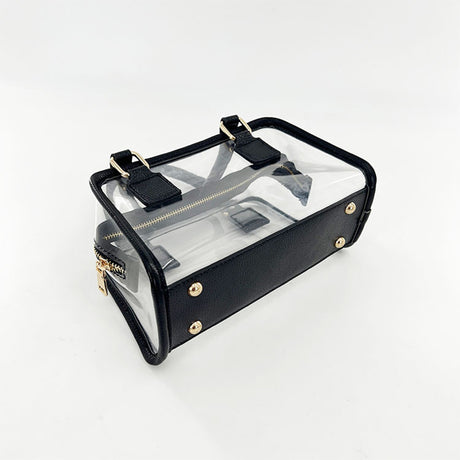Black Clear Top Handle Crossbody Purse Transparent Jelly Bags| PRUSES-4