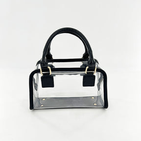 Black Clear Top Handle Crossbody Purse Transparent Jelly Bags| PRUSES