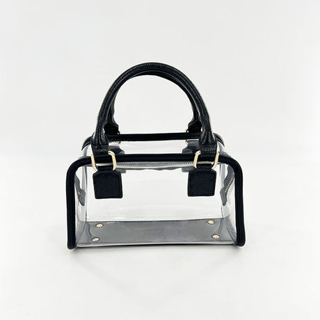 Black Clear Top Handle Crossbody Purse Transparent Jelly Bags| PRUSES