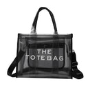 Black Clear Tote Bag Large Tote Handbags with Removable Wide Strap | PRUSES