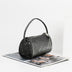 Black  Digital Logo Cylindrical Zipper Boston Handbags-7