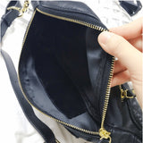 Black Leather Quilted Belt Bag Crossbody Waist Bag | PRUSES-5