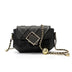 Black Leather Quilted Crossbody Bag Fashion Chain Bags Flap Purse| PRUSES