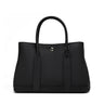 Black Leather Tote Bag Wide Strap Crossbody Bucket Bags | PRUSES-8