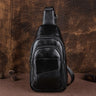 Black Leather Vintage Crossbody Bag Chest Bags Fanny Pack | PRUSES