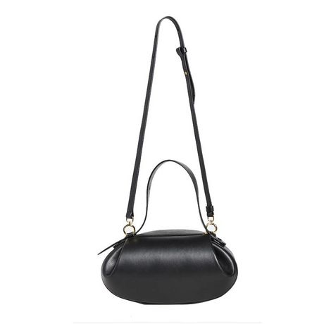 Black PU Crossbody Purse Top Handle Round Bag for Women | PRUSES