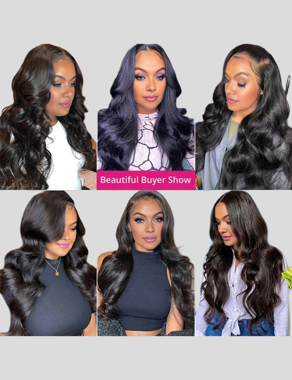 Black Pre Plucked Glueless Body Wave 13x4 Lace Frontal Wig-3