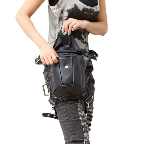 Black Punk Motorcycle Bag Women‘s Waist Bags | PRUSES