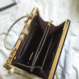 Black Retro Angel Box Mini Crossbody Bags Lolita Pearl Chain Bag-4