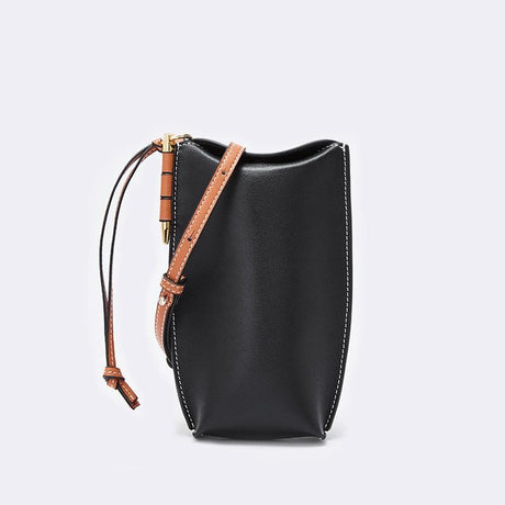 Black Retro Cell Phone Bags Crossbody Wallet Purses