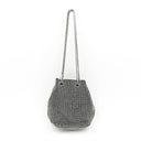 Black Rhinestones Bucket Bag Fashion Lady Evening Chain Bags