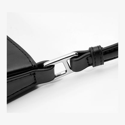 Black Smooth Leather Shoulder Hobo Bags Trend Handbags | PRUSES-3