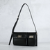 Black Turnlock Flap Genuine Leather Shouler Bags Purse| PRUSES