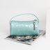 Blue Digital Logo Cylindrical Zipper Boston Handbags-3