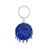 Blue Sequins Round Clutch Purse Small Ball Evening Bags | PRUSES