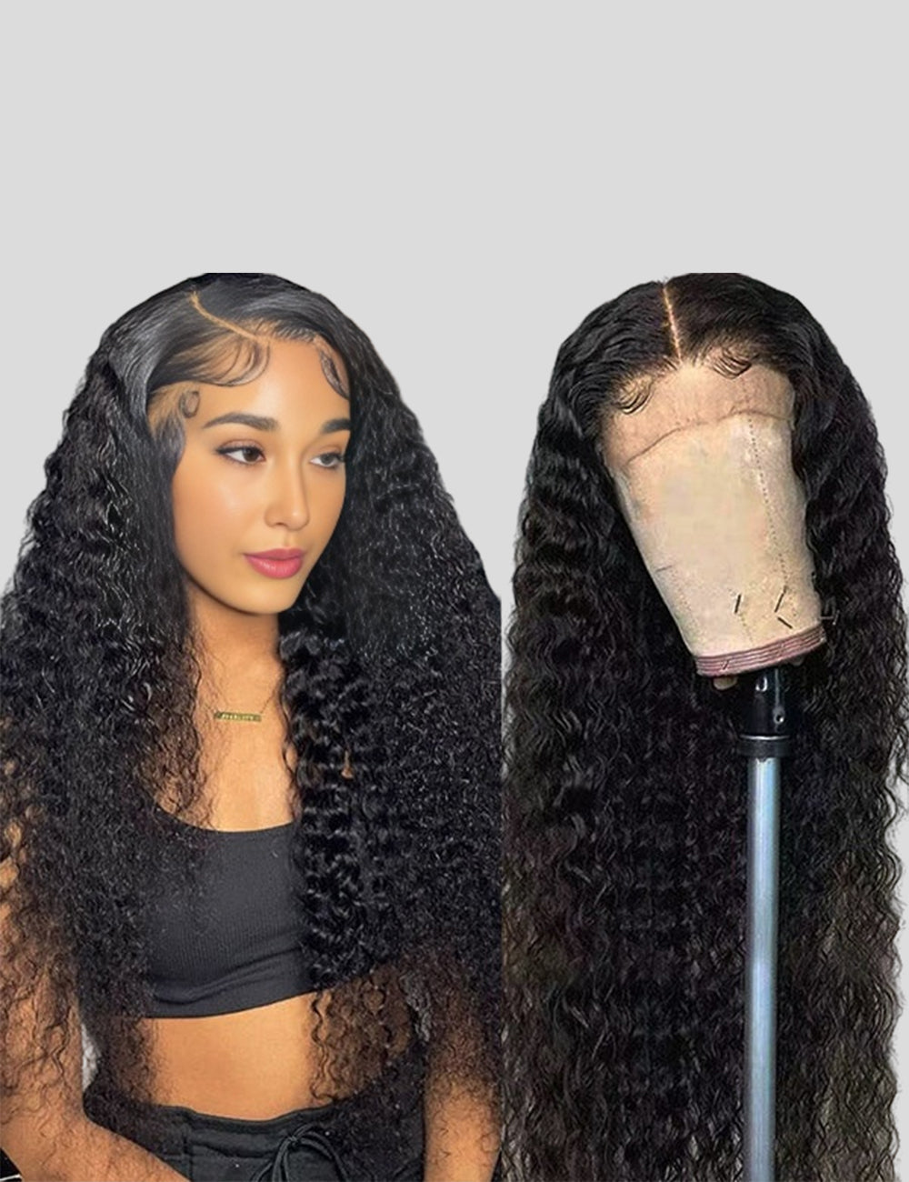 Brazilian Curly Hair Wig 4x4 Lace Closure Wig 250% Density Kinky Curly Human Hair Lace Wigs