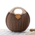 Brown Beach Bag Woven Round Summer Handbag for Honeymoon | PRUSES