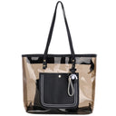Brown Clear Tote Bag Tranparent Work Large Tote Purse with Pouch Inside| PRUSES