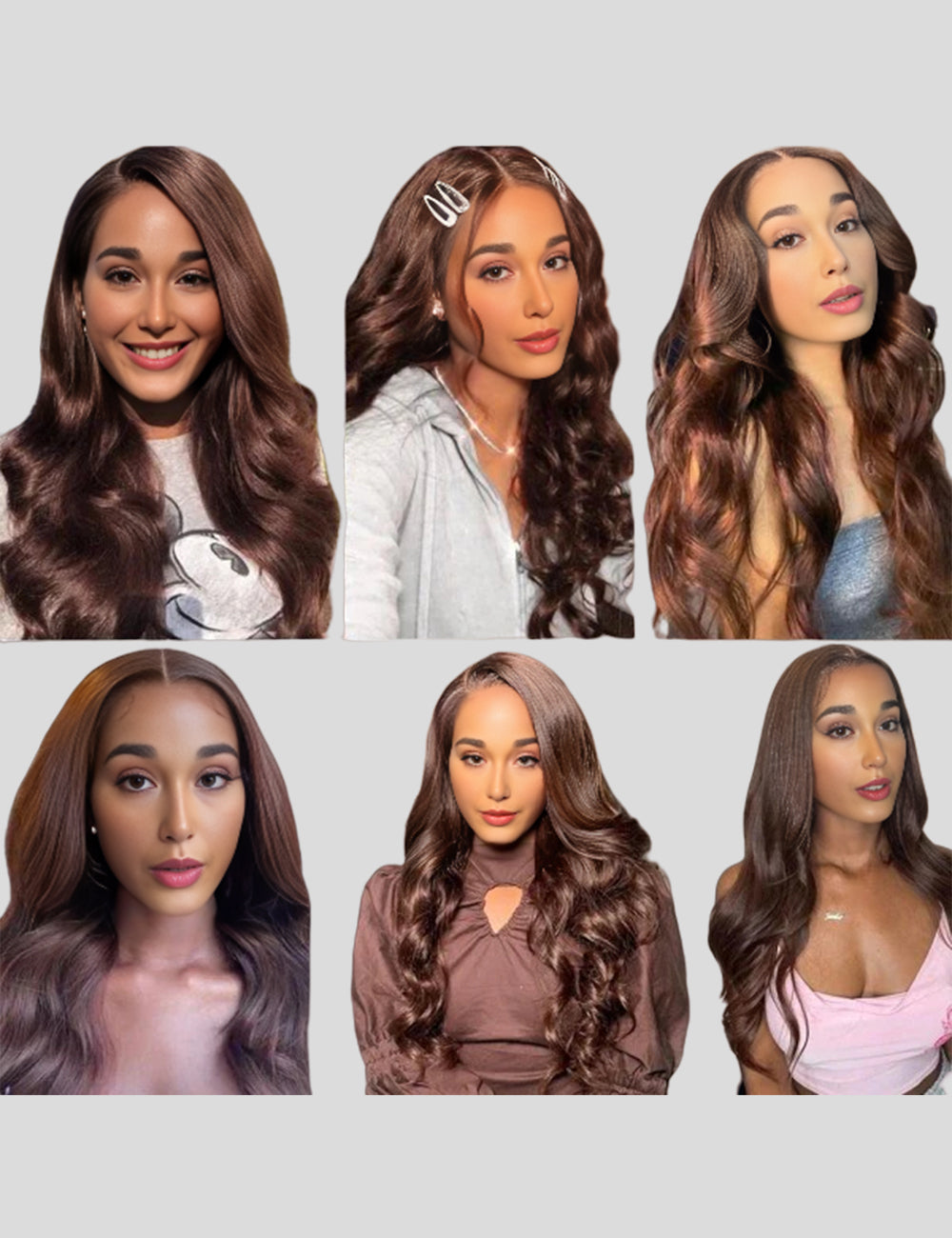 Brown Lace Front Wigs Body Wave Lace Frontal Wigs 4# Dark Brown Colored Human Hair Wigs-5