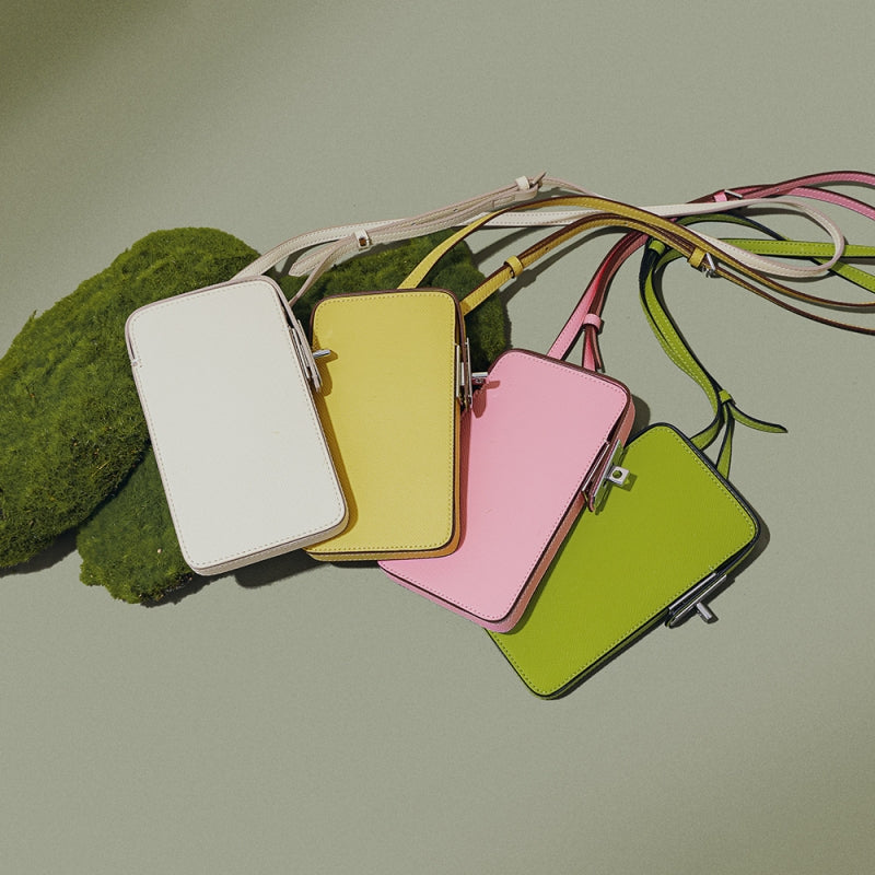 Brown Leather Crossbody Square Mobile Phone Bag Mini Purse-2