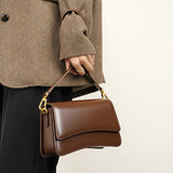 Brown Leather Shoulder Flap Mini Bag Crossbody Purses-4