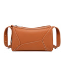 Brown Leather Shoulder Zipper Square Bags