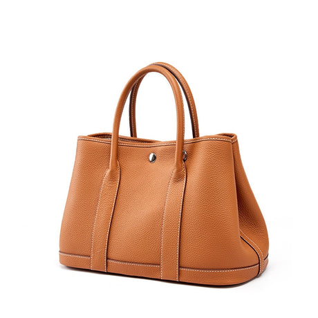 Brown Leather Tote Bag Wide Strap Crossbody Bucket Bags | PRUSES-14