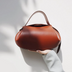 Brown PU Crossbody Purse Top Handle Round Bag for Women | PRUSES