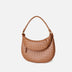 Brown Woven Leather Flap Over The Shoulder Bags Moon Purses | PRUSES