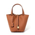 Bucket Bag Vegetable Basket Leather Handbag |PRUSES-12