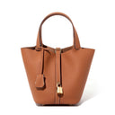 Bucket Bag Vegetable Basket Leather Handbag |PRUSES-12