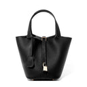 Bucket Bag Vegetable Basket Leather Handbag |PRUSES-9