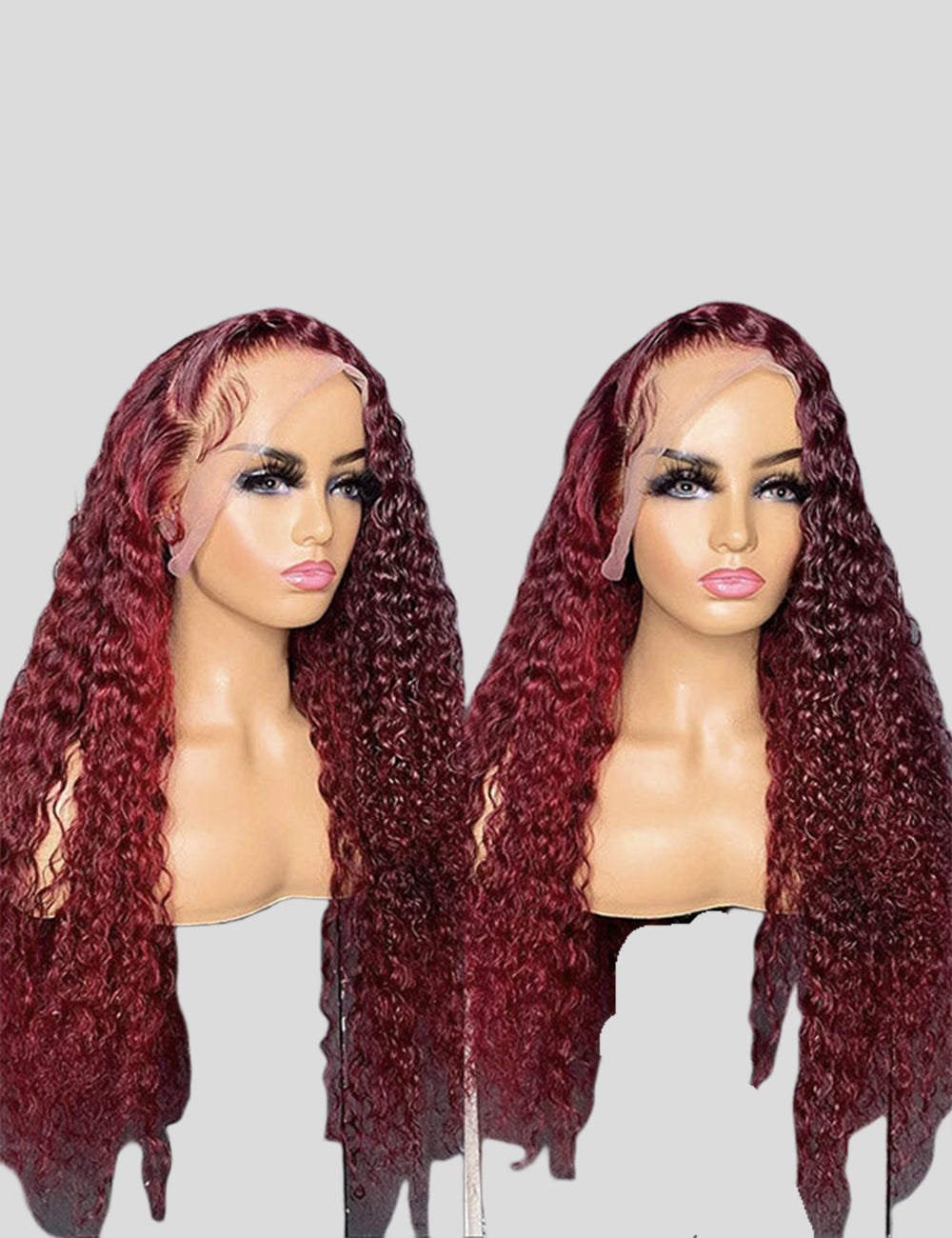 Burgundy Color Deep Wave Wig HD Lace Frontal Wig 32 Inch Human Hair Wig with Baby Hair-5