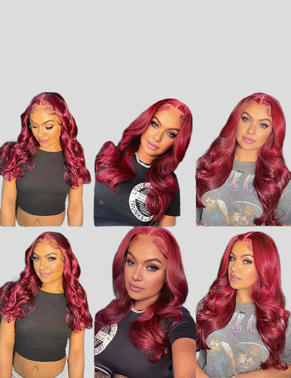 Burgundy Lace Front Wigs 99J Body Wave Wear and Go Wig Colored Glueless Human Hair Wig Invisible Knots Pre Plucked-3