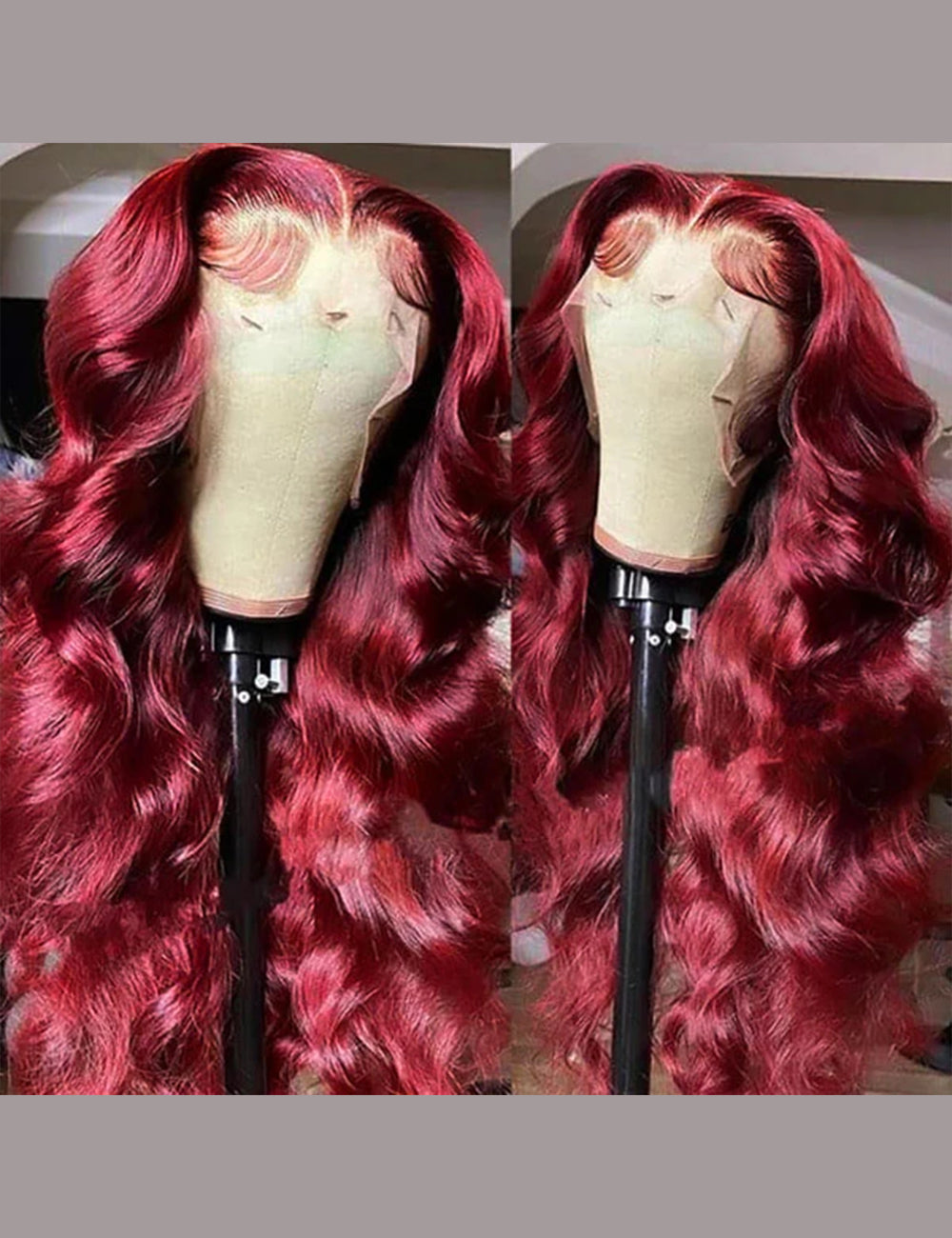 Burgundy Lace Front Wigs 99J Body Wave Wear and Go Wig Colored Glueless Human Hair Wig Invisible Knots Pre Plucked-4