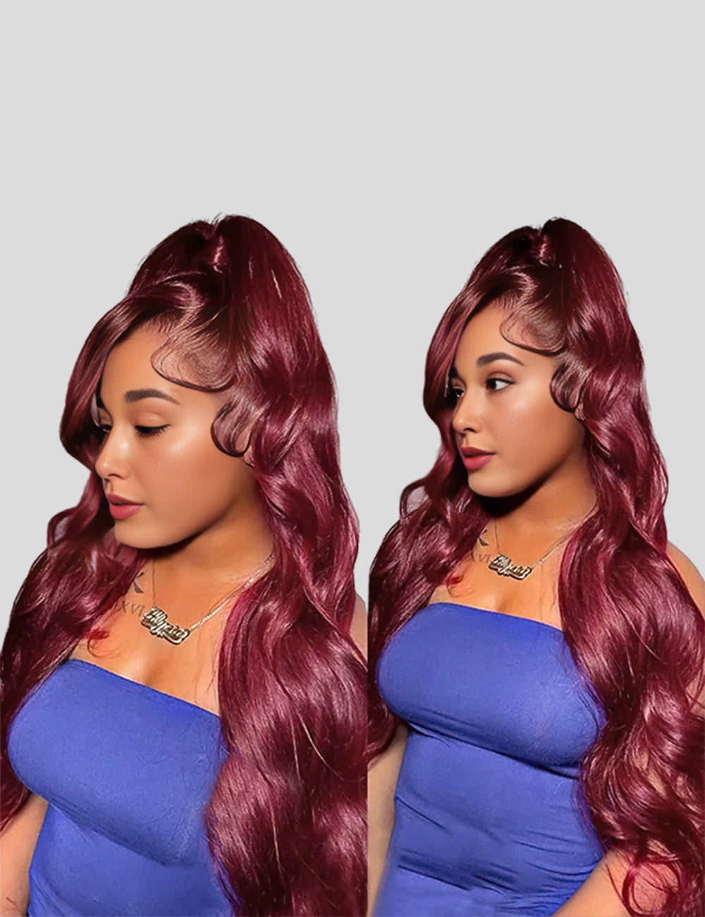 Burgundy Wigs 13x4 Body Wave Colored Lace Front Wigs 250% Density Human Hair Wigs-2