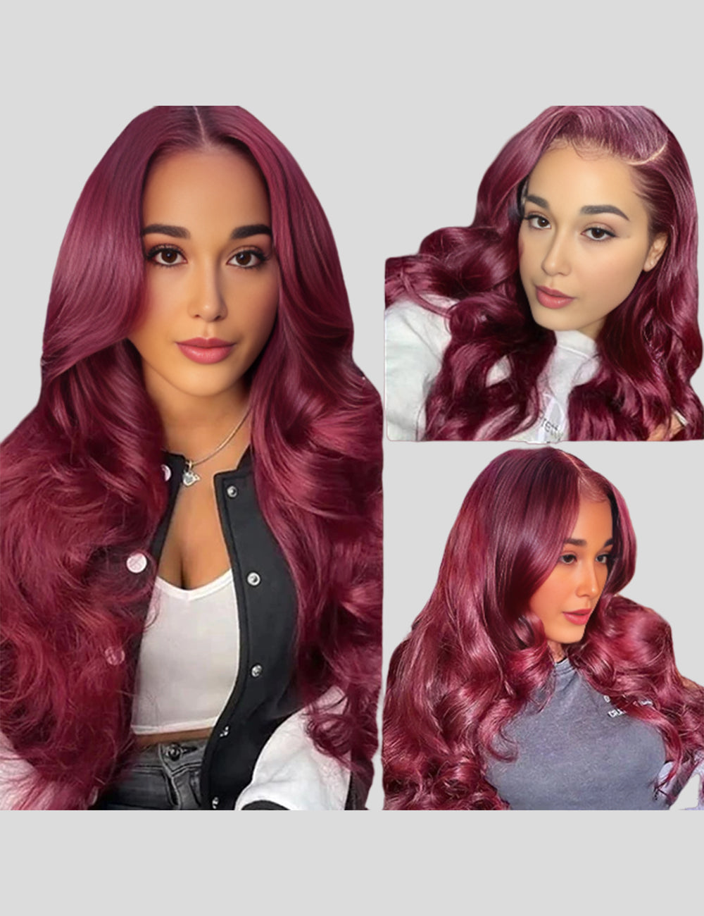Burgundy Wigs 13x4 Body Wave Colored Lace Front Wigs 250% Density Human Hair Wigs
