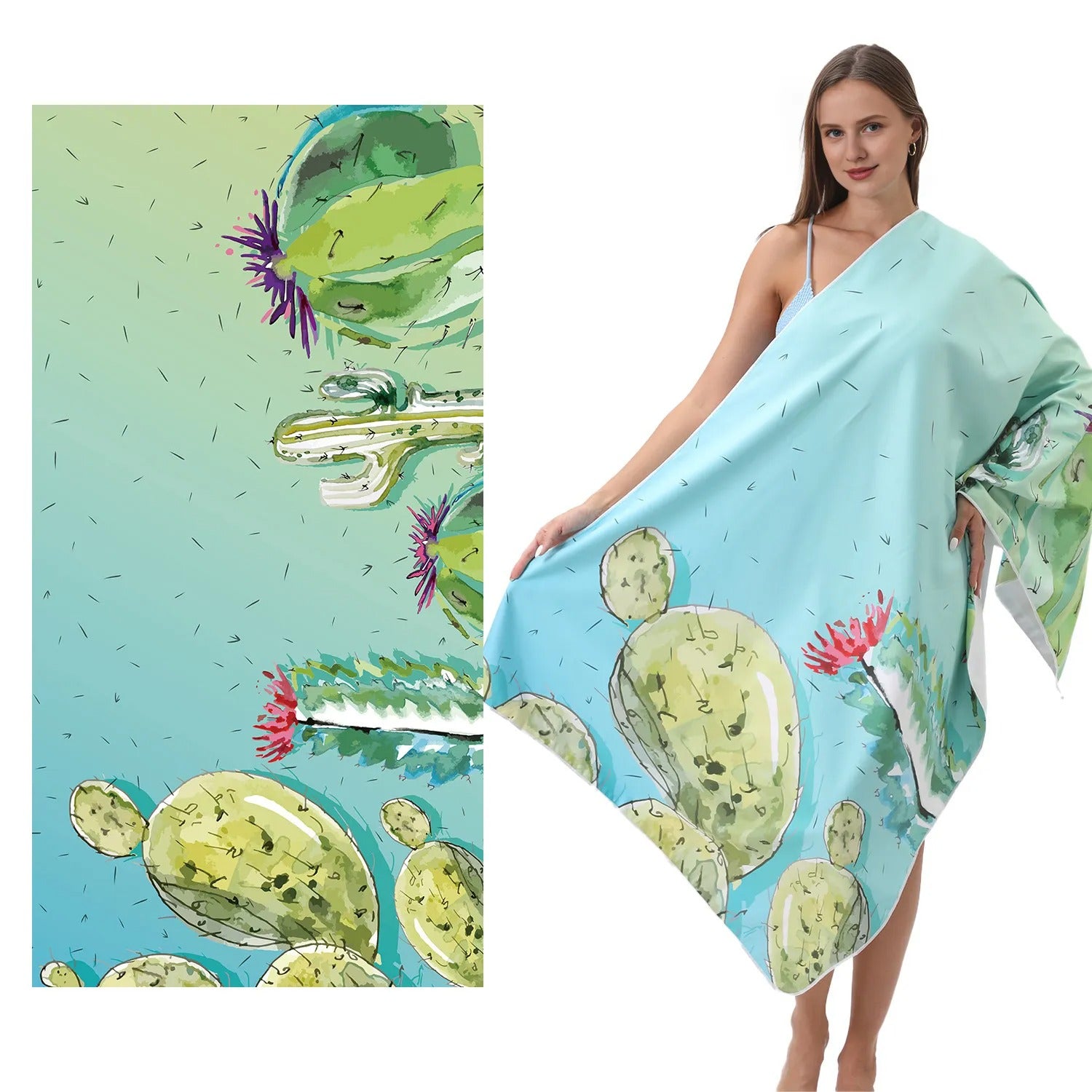 Cactus_Pattern_Double-Faced_Fleece_Beach_Towel_PRUSES_3