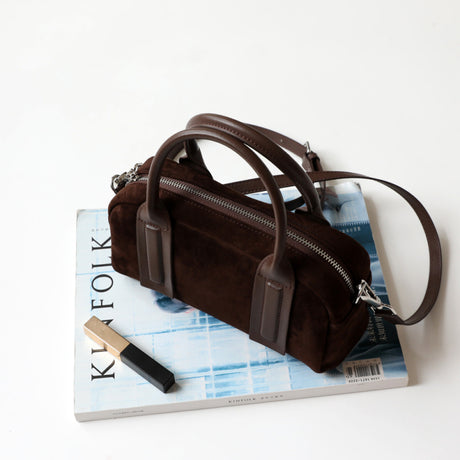 Coffee Suede Vintage Mini Crossbody Bags Women's Handbags