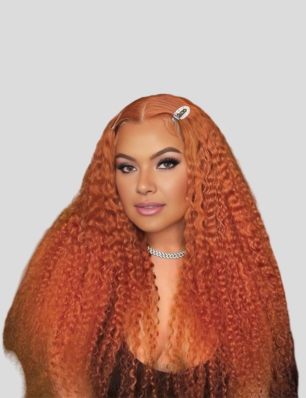 Colored Wigs Ginger Orange Lace Front Pre Bleached Wigs Curly Human Hair Wigs HD Lace Frontal Wigs-1