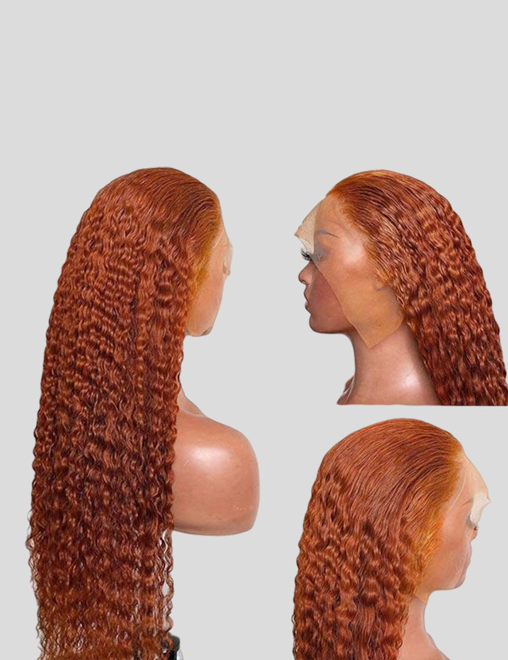 Colored Wigs Ginger Orange Lace Front Pre Bleached Wigs Curly Human Hair Wigs HD Lace Frontal Wigs-4
