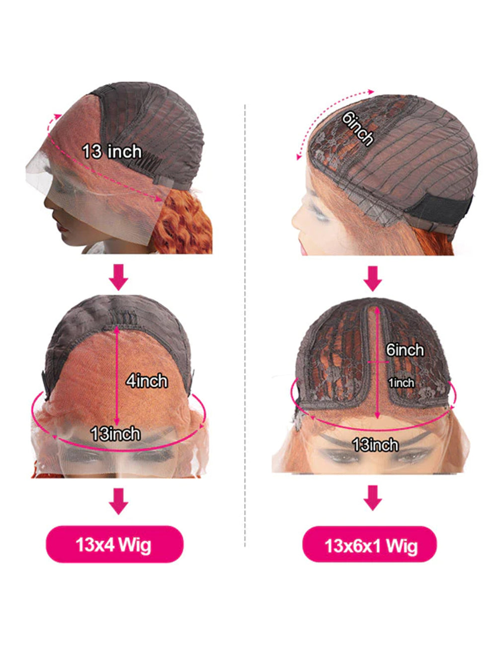 Colored Wigs Ginger Orange Lace Front Pre Bleached Wigs Curly Human Hair Wigs HD Lace Frontal Wigs-5