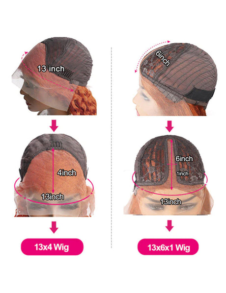Colored Wigs Ginger Orange Lace Front Pre Bleached Wigs Curly Human Hair Wigs HD Lace Frontal Wigs-5