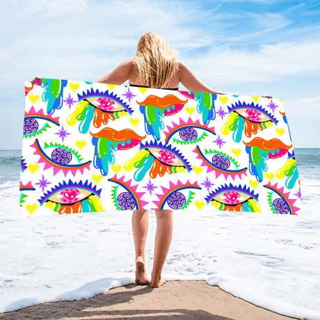 Colorful Devil Eye Beach Towel | PRUSES