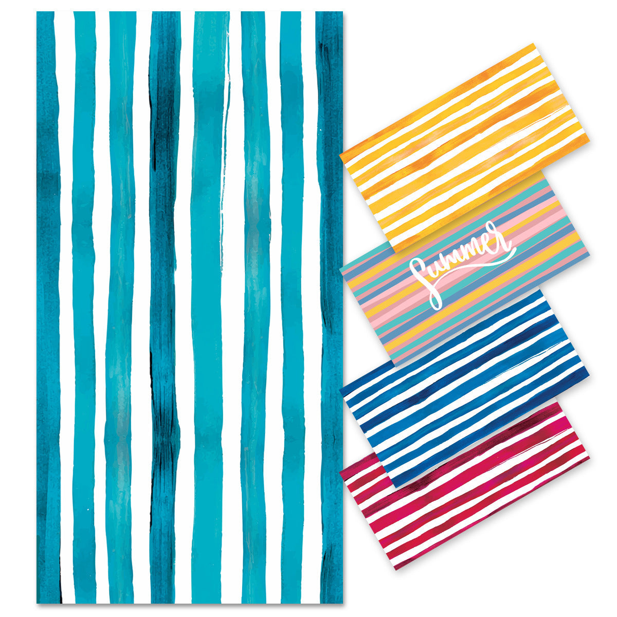 Colorful Striped Double-faced Fleece Quick-drying Beach Towel | PRUSES-3