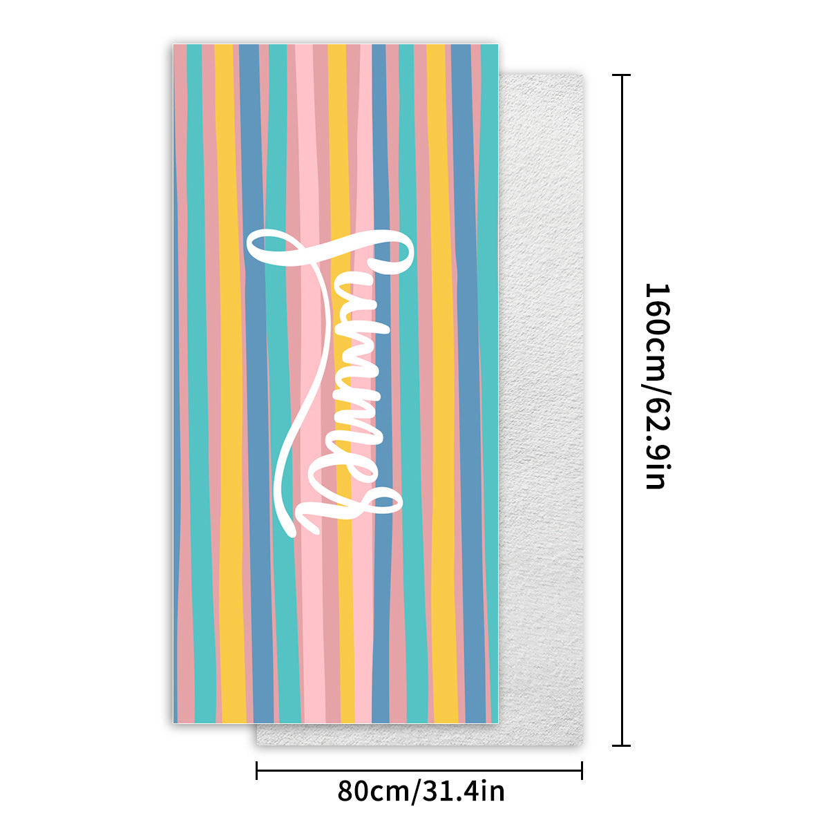 Colorful Striped Double-faced Fleece Quick-drying Beach Towel | PRUSES-9