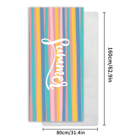 Colorful Striped Double-faced Fleece Quick-drying Beach Towel | PRUSES-9