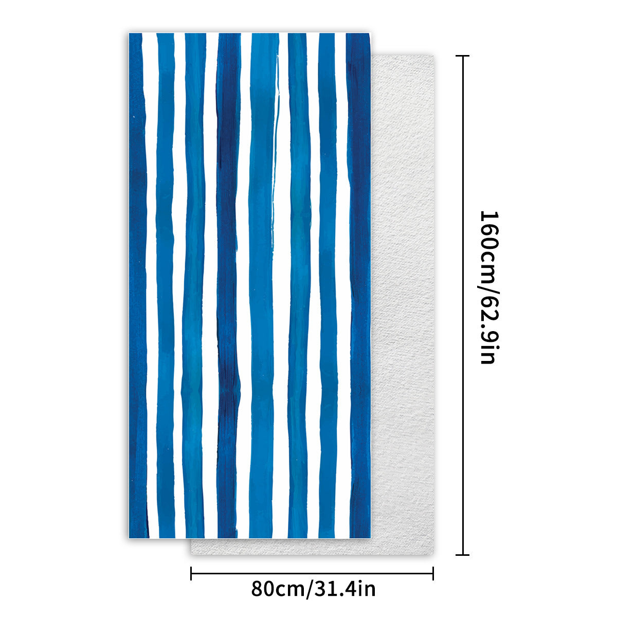 Colorful Striped Double-faced Fleece Quick-drying Beach Towel | PRUSES-Blue